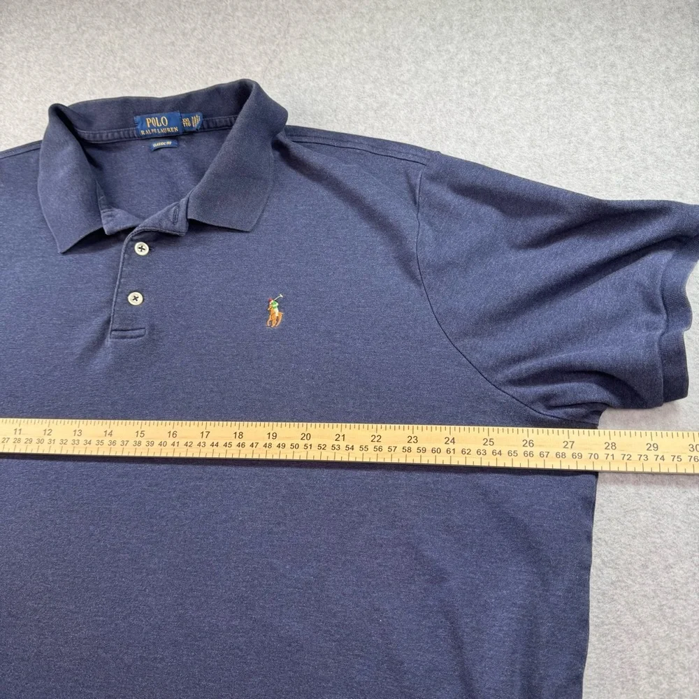 Polo Ralph Lauren Classic Fit‎ Polo Men’s XXL Blue With Flesh Pony Soft Cotton